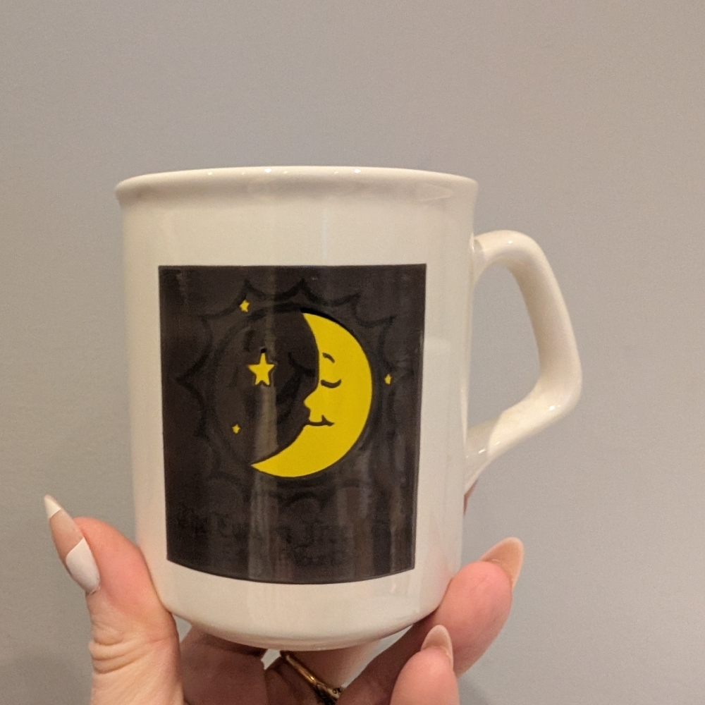 Moon and Star White Ceramic Mug